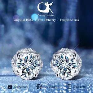 Chard Wake Anting Wanita Original Dilapisi Platinum Anti Luntur Fashion Perhiasan Anting Giwang Anting Tusuk CWE027-Silver