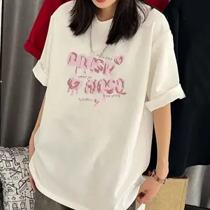 Atasan Retro Gaya Hong Kong Musim Panas 2025 untuk Wanita, Ramping, Serbaguna, Gaya Korea, Modis, Longgar, Sederhana, Leher Bulat Hitam Putih, Lengan Pendek