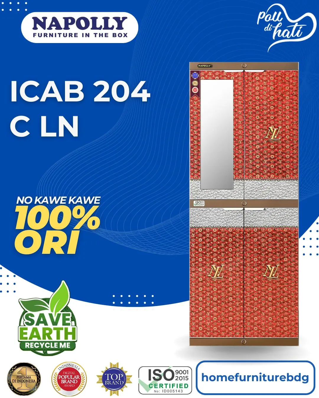 Lemari Plastik Minimalis Napolly iCAB 204 C LN