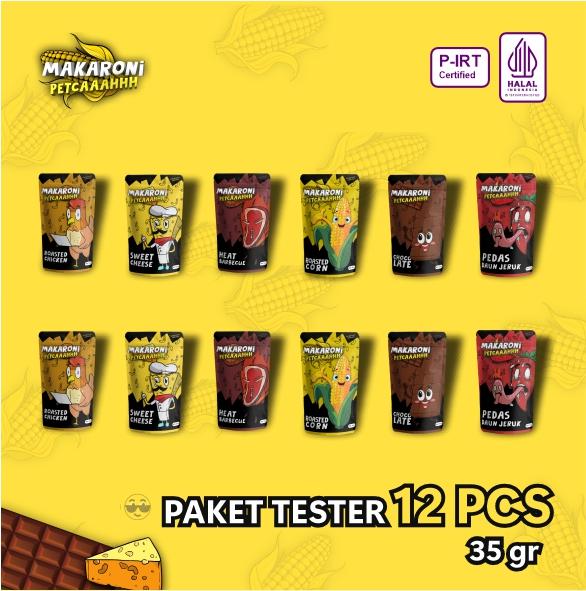 Paket Tester Isi 12 Pcs Makaroni Pecah Aneka Rasa Snack dan Makanan Ringan Macaroni Crispy Tidak Bantet dan Keras All Varian 0