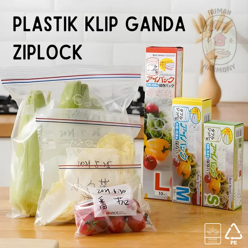 Plastik Double Ziplock Reusable Penyimpan Makanan Sayuran Buah Daging Higienis Food Grade 0