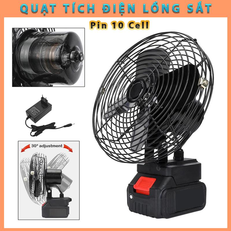 Quạt Tích Điện Gia Đình Lồng Sắt Cánh Sắt Pin 10 Cell Dùng Liên Tục 8H - 12H, Quạt Makita Để Bàn 2 Cấp Độ Gió Siêu Mát 1