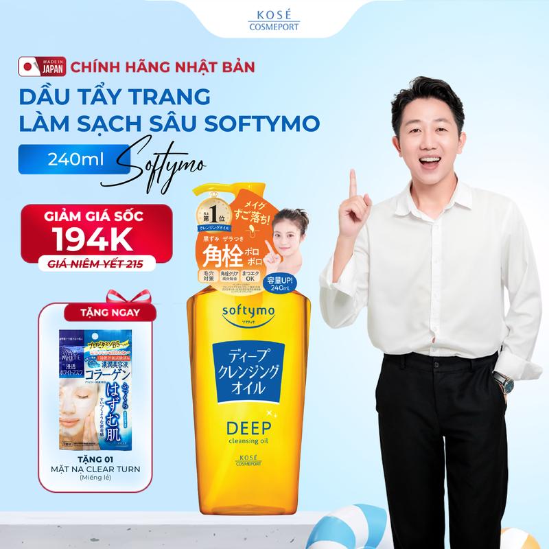 (KOL) DẦU TẨY TRANG LÀM SẠCH DƯỠNG DA SOFTYMO NHẬT BẢN (240ML)