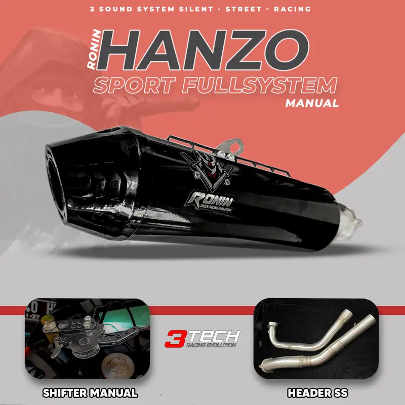 Motor Sport & Bebek 110cc -160cc Ronin Hanzo Knalpot 3 Suara 3tech Original dan Begaransi Resmi FULLSYSTEM R15 V3 R15 V4 CBR150 GSXR150 MXKING SUPRA SATRIA FU XABRE VIXION  CB150 CB150X CRF KLX WR155 0