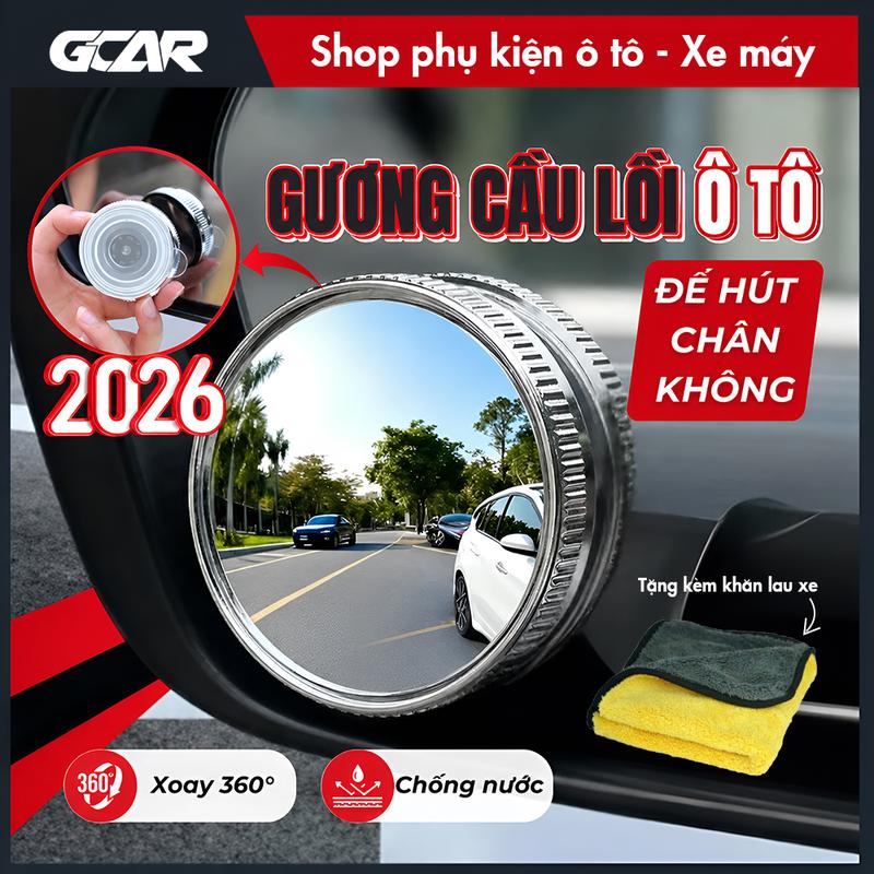 Gương Cầu Lồi Ô Tô Xoay 360 Hít Chân Kính Ô Tô GCAR đảm bảo an toàn khi di chuyển guong cauloi chieuhau cau loi oto