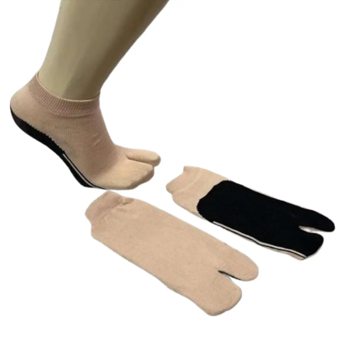 PAKET 3 PASANG Sematakaki Kaos Kaki Wanita Muslim Dewasa Kulit Natural Stylish Ukuran S Comfortable & Natural Look Telapak Hitam Nyaman Dipakai Panjang setumit Stocking Katun Lembut Tebal