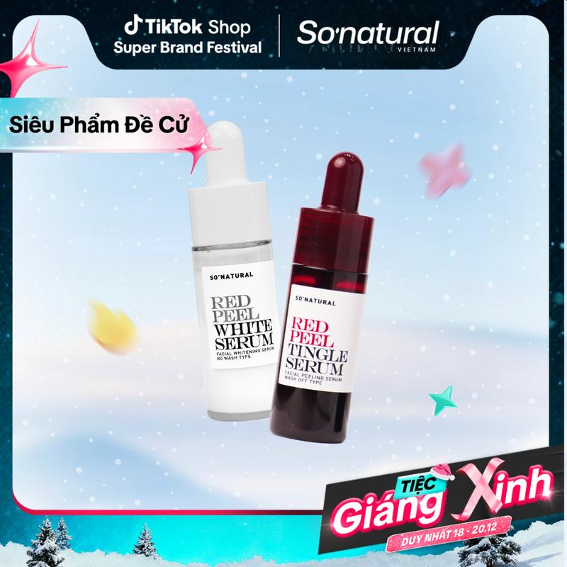   Combo 11ML  Serum Tinh Chất Peel White + Red Peel So Natural - Peel Da Lành Tính Đào Th.ả.i Tế Bào Ch.ết Dưỡng Trắ.ng & Giảm Thâ.m S.ạm 