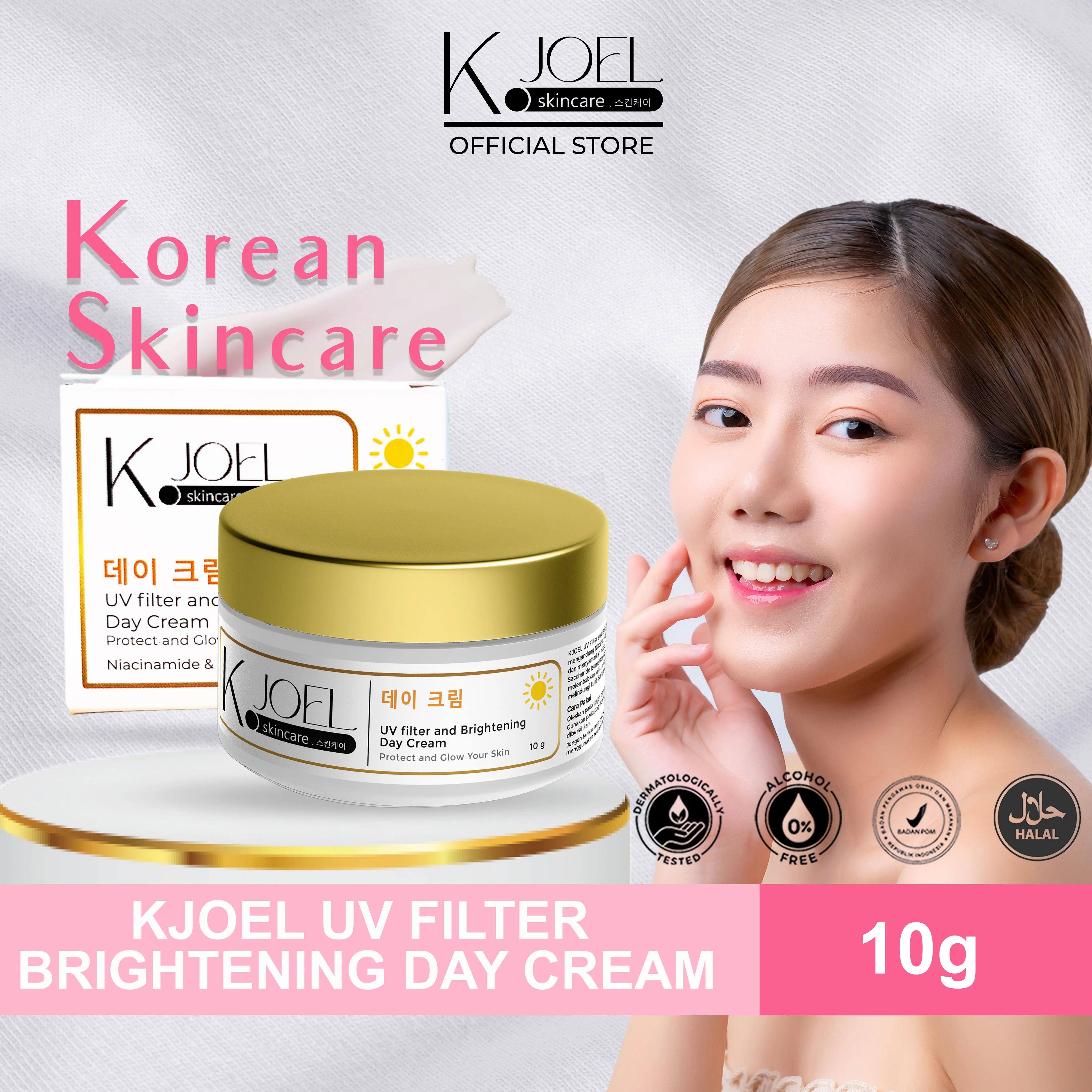 KJOEL - UV Filter and Brightening Day Cream Mencerahkan Niacinamide Perawatan Wajah