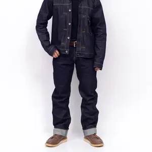 Northern Ox Celana Panjang Raw Denim Selvedge Accent Sanforizeid Slim Straight 16 Oz untuk Tampilan Klasik