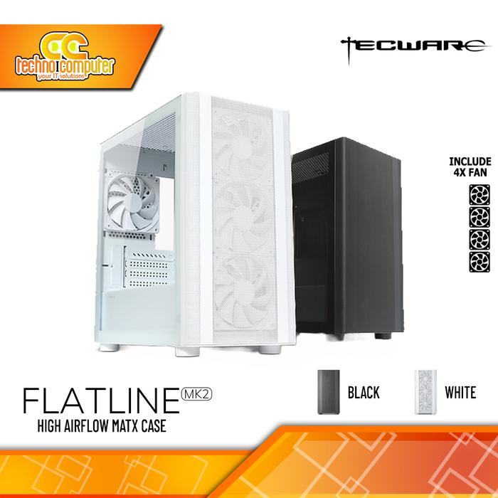 Gambar CASING TECWARE FLATLINE TG MK2 - Mini Tower mATX Tempered Case dari Techno Computer Bali Kota Denpasar Tokopedia