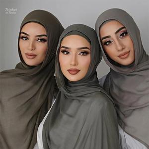 Set Dua Helai Skaf Modal Nipis Warna Pepejal Bernafas untuk Muslimah, Pelindung Matahari dan Selendang