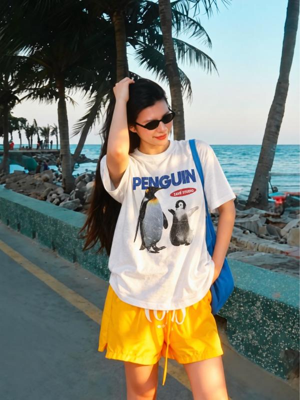 Áo Thun Boxy PENGUIN ZAVÉ STUDIO Unisex Form Rộng Định Lượng 270gsm
