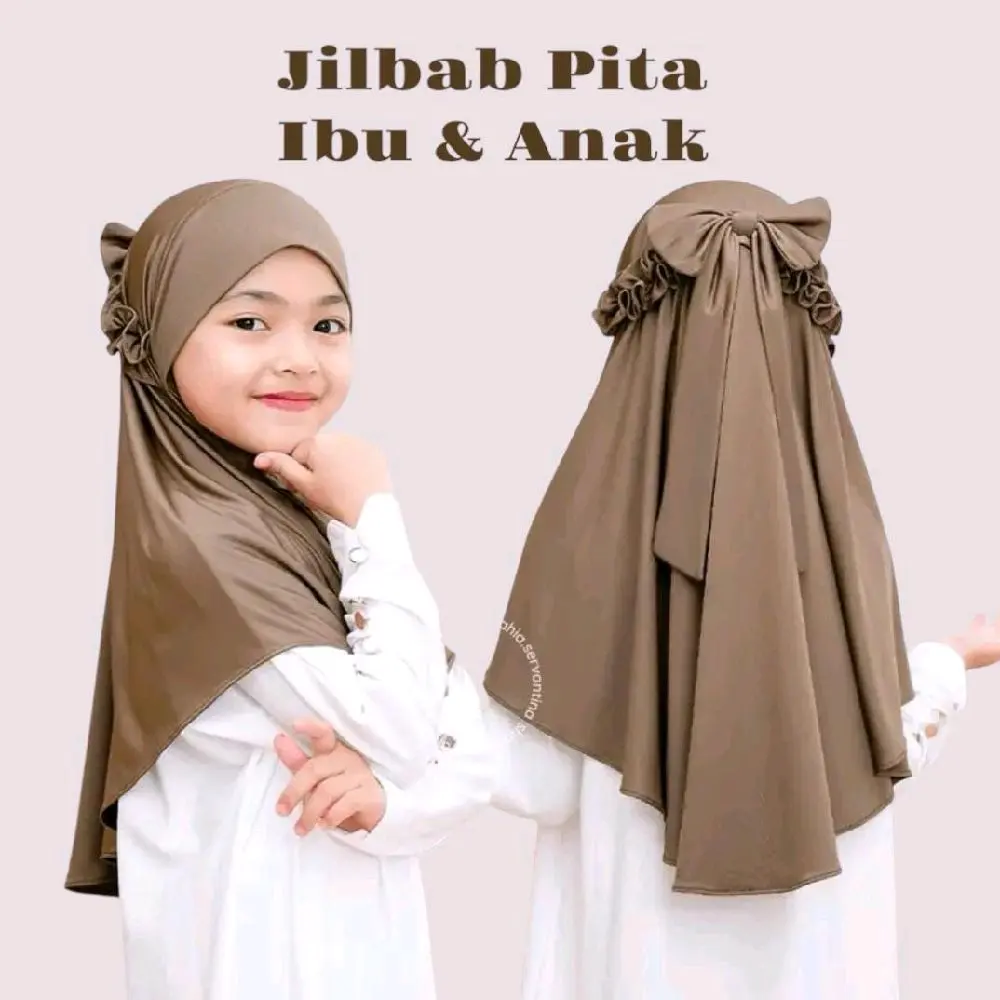 Hijab Anak Pita Instan • Kerudung bergo anak Pita cantik kekinian • Jilbab anak Usia 3-8 thn