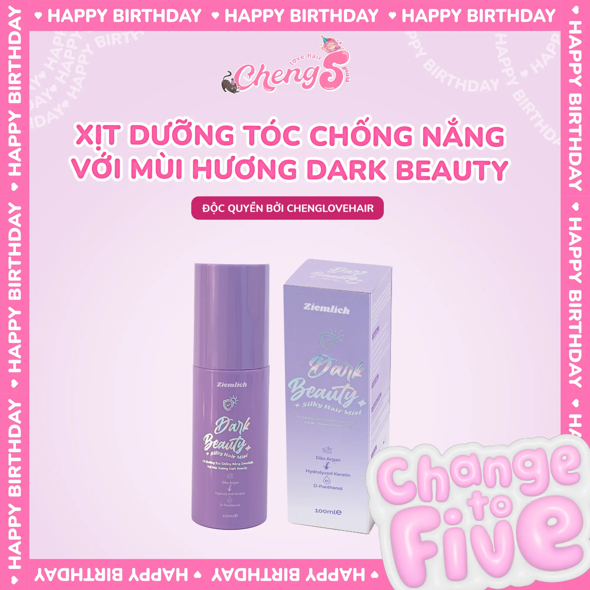 XỊT DƯỠNG TÓC CHỐNG NẮNG Với Mùi Hương Dark Beauty - Dark Beauty Silky Hair Mist | Chenglovehair, Chenglovehairs