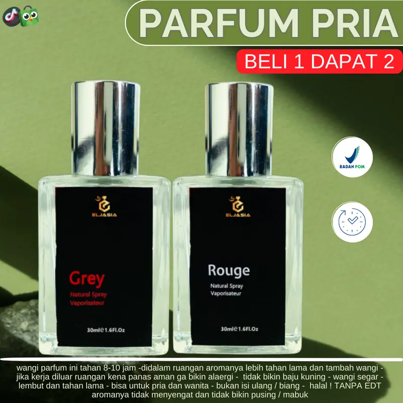 Bundling 2 Parfum Eljasia Grey & Rouge BPOM - Eau De Parfume 30mL - Parfum Unisex 0