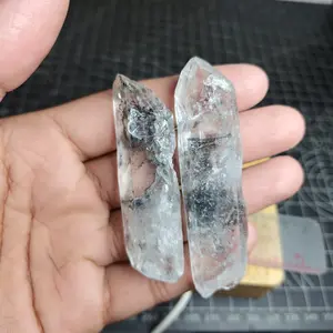Natural Sichuan Clear Quartz With Black inclusion (3) Asli Batu Alam