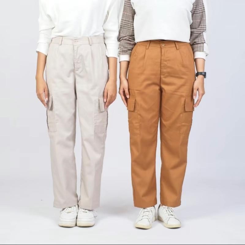 Celana Cargo anak perempuan Korean style 8-16 tahun Low waist katun drill Fashion 2