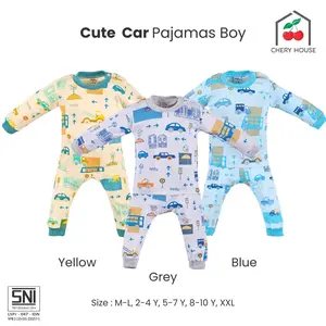 Chery House Piyama Anak Cowok Cute Car Pajamas - Setelan Anak Cowok Lengan Panjang Celana Panjang