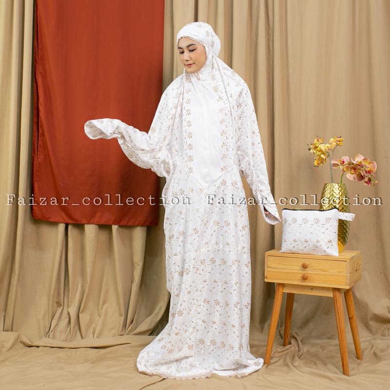 Product Introduction of Mukena Terusan Sutra Paris Jumbo panjang muslim Tanggung Mutiara 3