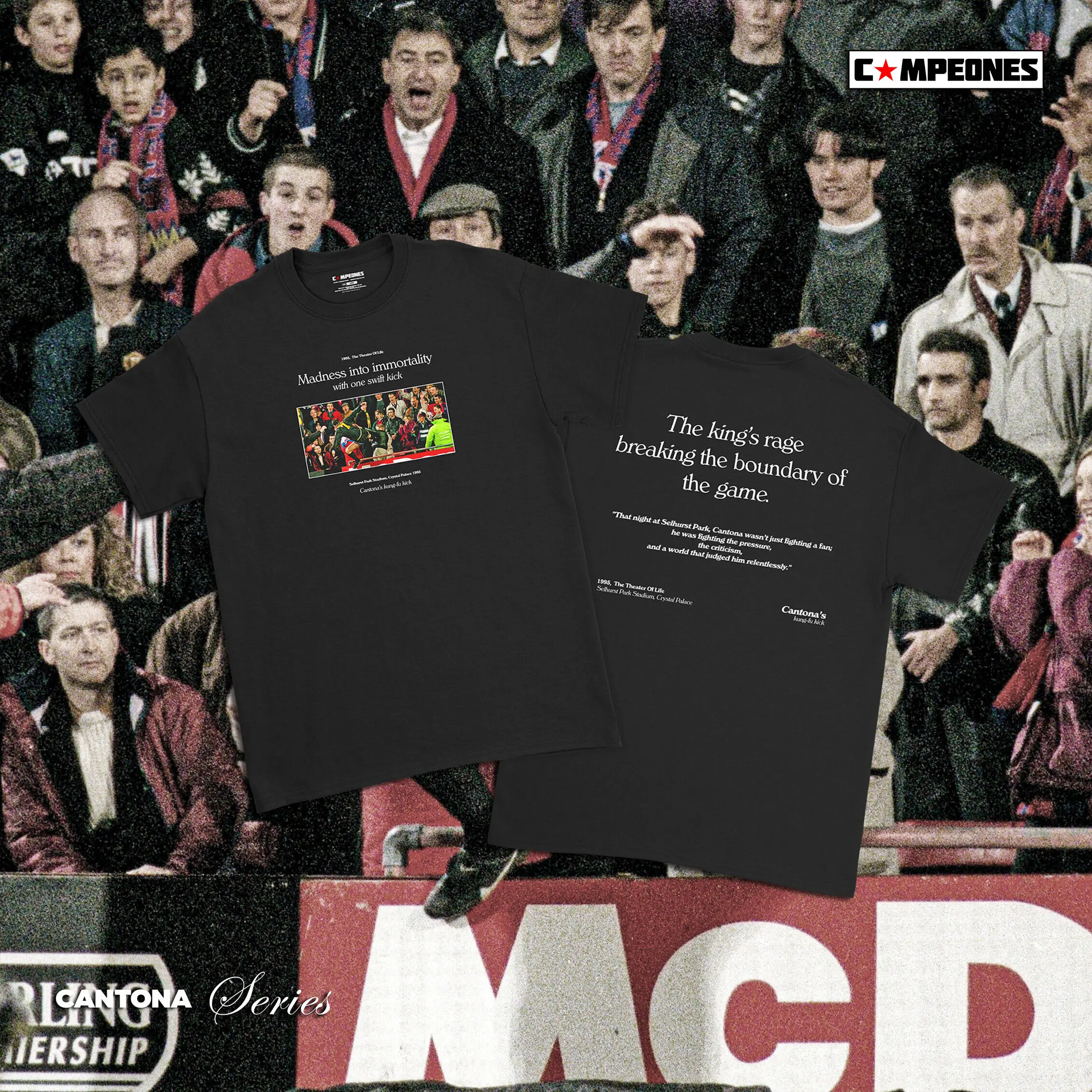 Campeones - Tshirt - Football Eric Cantona Kung-fu Kick Series Kaos Sablon