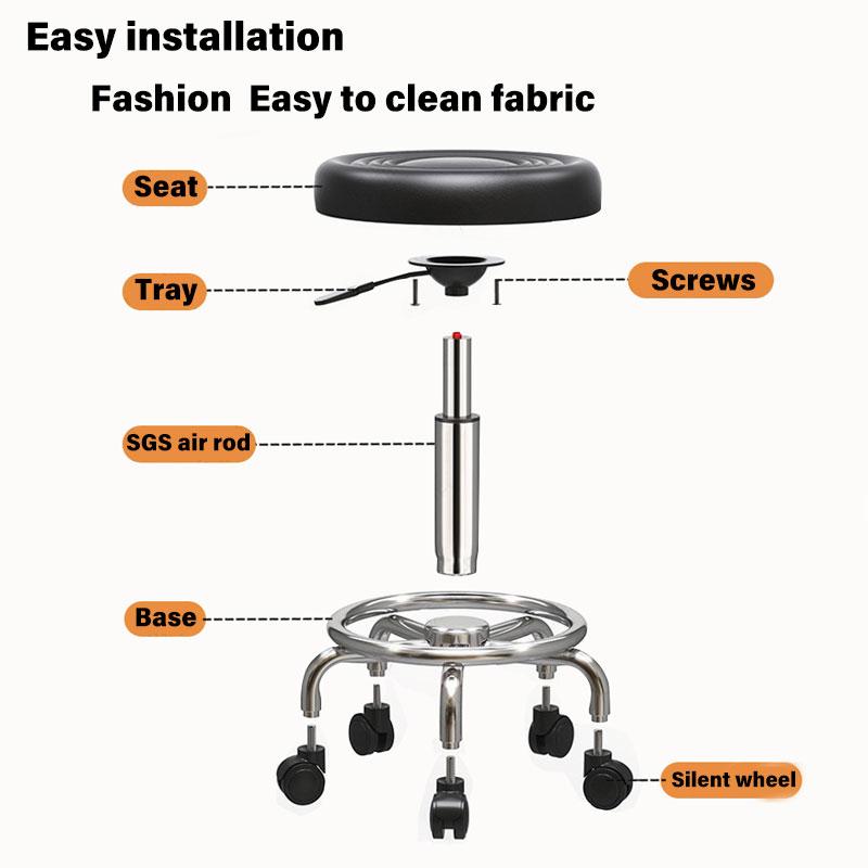 Product Introduction of RBM0-Kursi Bardengan Hydraulic Up Down dan Bantalan Cushion - Material Metal dan Synthetic Leather/Cloth Layer Foam - 5 Roda - Maksimal 150kg - Warna Hitam - Furniture kerusi biru 23