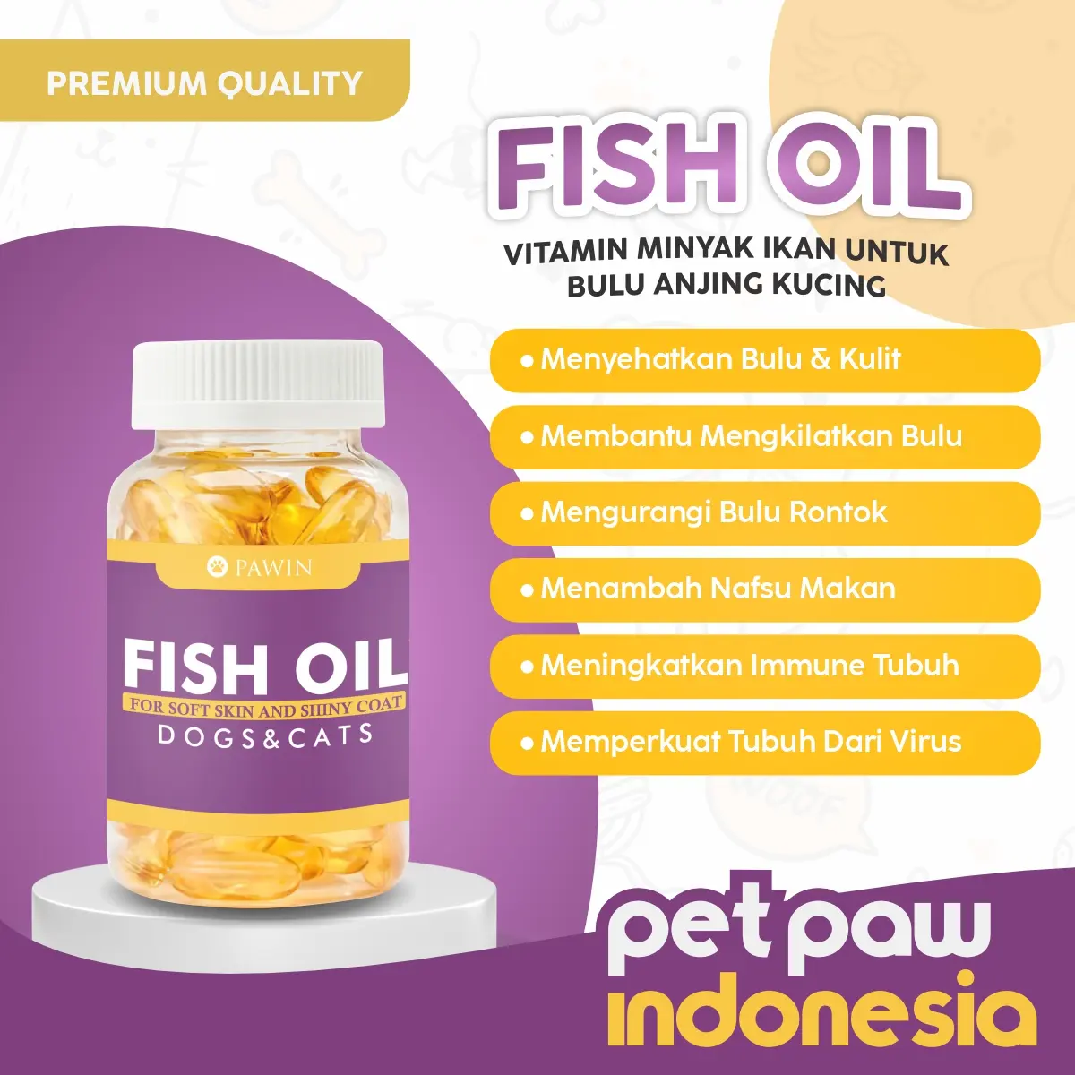 Vitamin Fish Oil / Vitamin Minyak Ikan Hewan Anjing Kucing