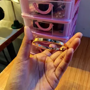 Gelang Tangan Titanium Anak Anak Dan Dewasa model Polos Dan Permata Aksesoris Fashion Costume Kids