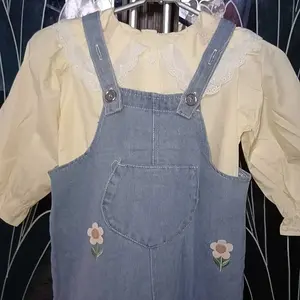 ANGENIUS Dres Anak Perempuan Lengan Panjang 2IN1 Bisa Lepas Pasang Inner Katun Premium Other Soft Jeans Style Anak Kekinian Korean Look Untuk Anak Umur 1 Tahun - 6.5 Tahun