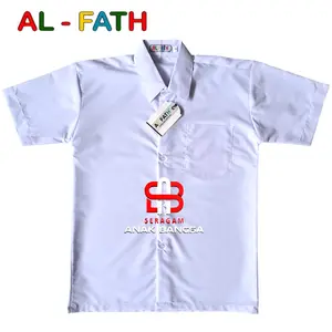 Seragam Sekolah Putih Polos Lengan Pendek TK SD SMP SMA Merk AL-FATH / Baju Hem Putih Polos Lengan Pendek