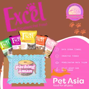 Excel Termurah Makanan Kucing Premium Sehat & Lezat untuk Si Kucing Kesayangan Anda dengan Rasa Sehat dan Lezat Cocok untuk Kucing Berkualitas kering Anak Cat Food cat choize felibite Sagu Cap