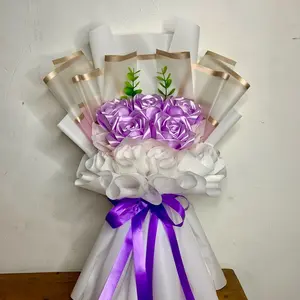 Buket bunga pita satin 5 tangkai