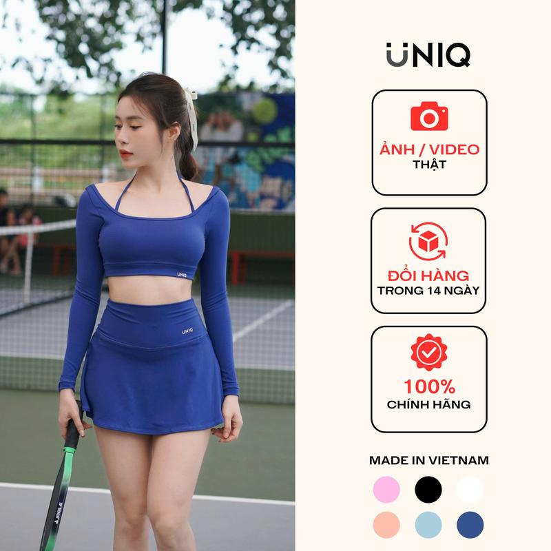 [MÀU MỚI] Set Váy Pickleball Nữ UNIQ Cool Peel - Áo Tay Dài Xỏ Ngón & Chân Váy