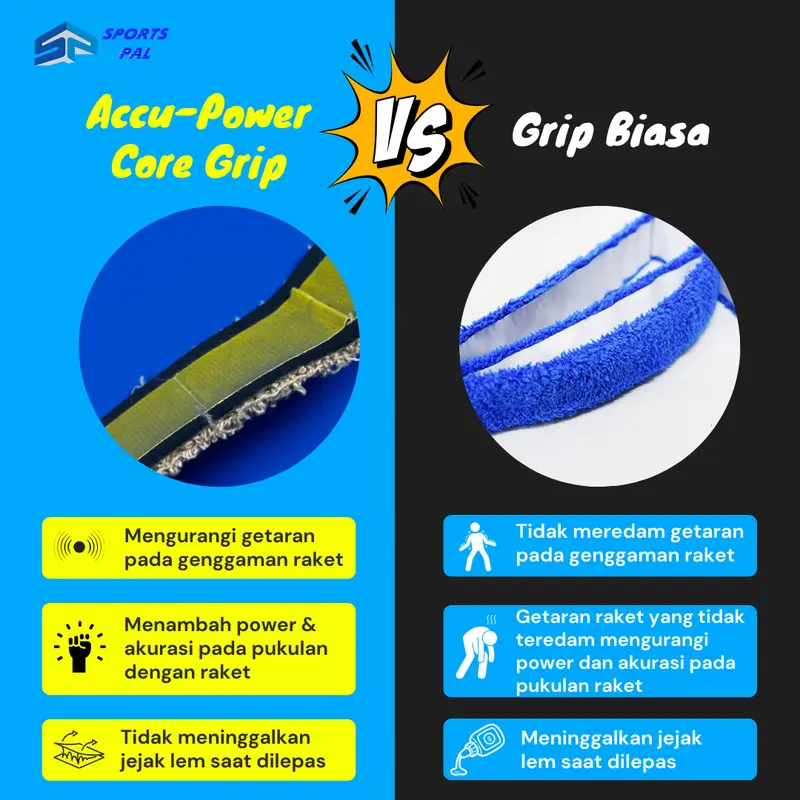 Sportspal Microfiber Grip Badminton | ACCU-POWER GRIP | Grip Handuk | Grip Racket | 100% Microfiber Murni 2