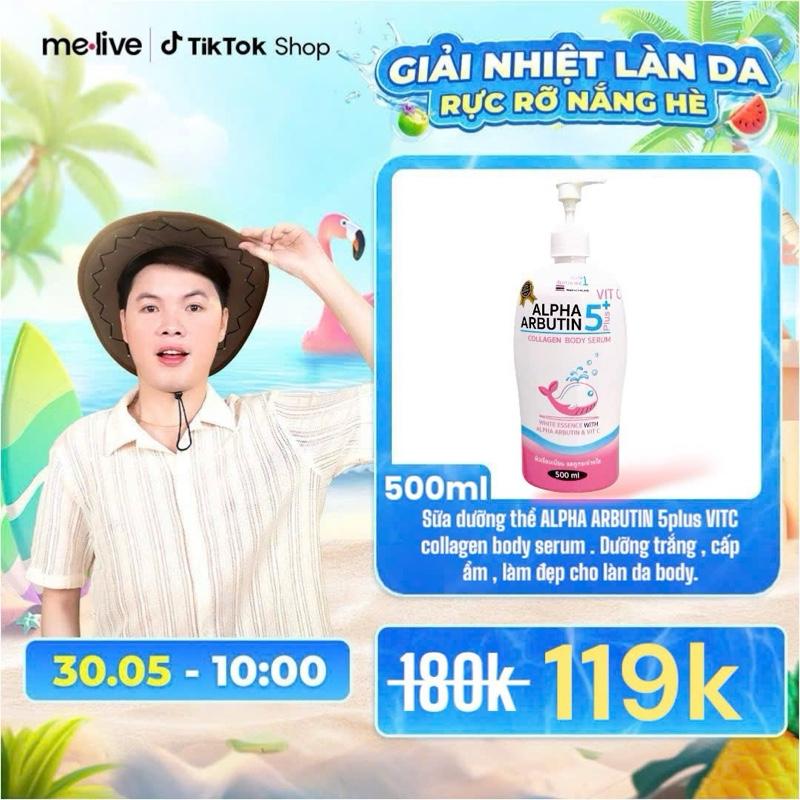 (TẶNG 2V KT + MẶT NẠ PRUKSA LABORATORY ) DƯỠNG THỂ ALPHA ARBUTIN 5 PLUS VITC SKINCARE