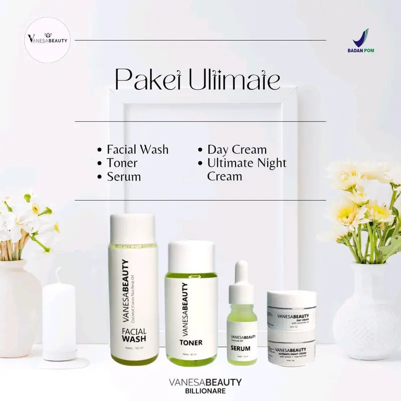(OBRAL) Vanesa Beauty Skincare All Varia Kusam Mencerahkan memudarkan Flek mengatasi Jerawat susah putih kulit sensitif Wajah Kerutan 4