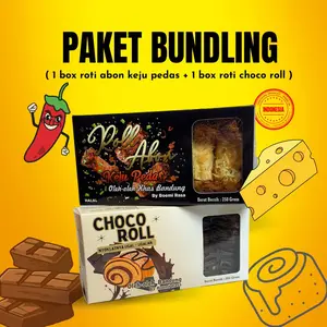 Paket 2box roti Abon Gulung PEDAS + roll Coklat by Boemirasa Halal  Cokelat Susu