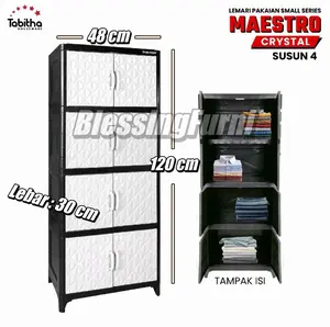 HOT TREND Lemari Plastik Pakaian MAESTRO TABITHA Crystal Small Series Susun 2-5 Desain Elegan Ukuran 48x30x62-150 cm Solusi Penyimpanan Pakaian Praktis dan Stylish
