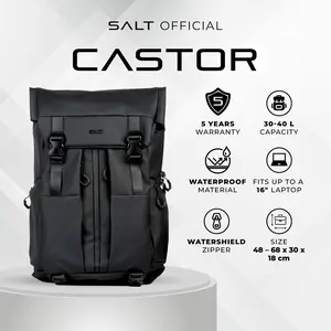 SALT CASTOR BACKPACK GARANSI 5 TAHUN ANTI AIR  MODEL RANSEL TERBARU PRIA COWOK KANTOR SEKOLAH MODERN