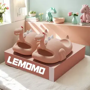 LEMOMO Sandal Dinosaurus 3D Wantia Pink Super Lembut Sandal Anak Karakter Dinosaurus Sandal anak laki laki Sandal anak perempuan import Sandal Couple Bestie Lucu Sandal couple sekelas FLIP FLOP size:24-41 Hijau Merah muda Fashion