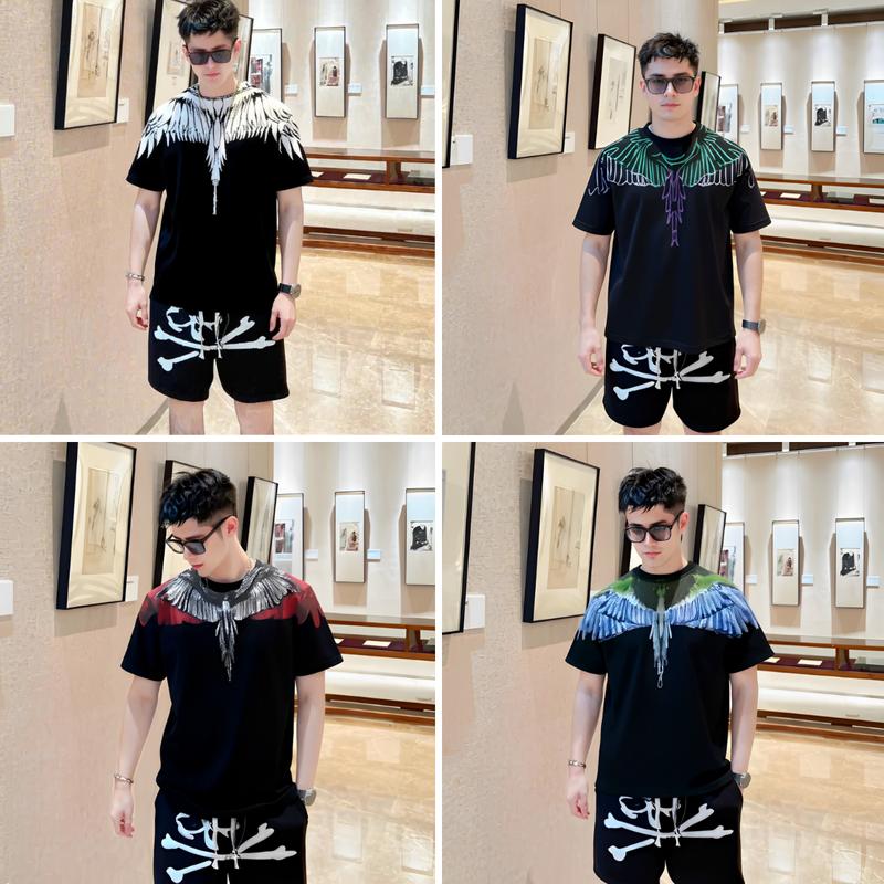  Áo Ngắn Tay Boy Phố  Hoạ TIết Cánh Chim Trắng Cực Chất Mẫu Mới Hot Trend Menswear Cổ Tròn 