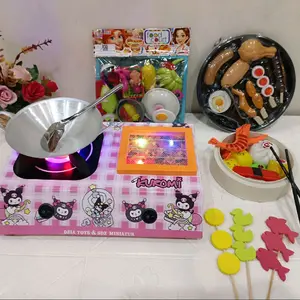 mainan kompor+bakaran kuromi baru bisa di cas dn nyala  untuk anak anak #