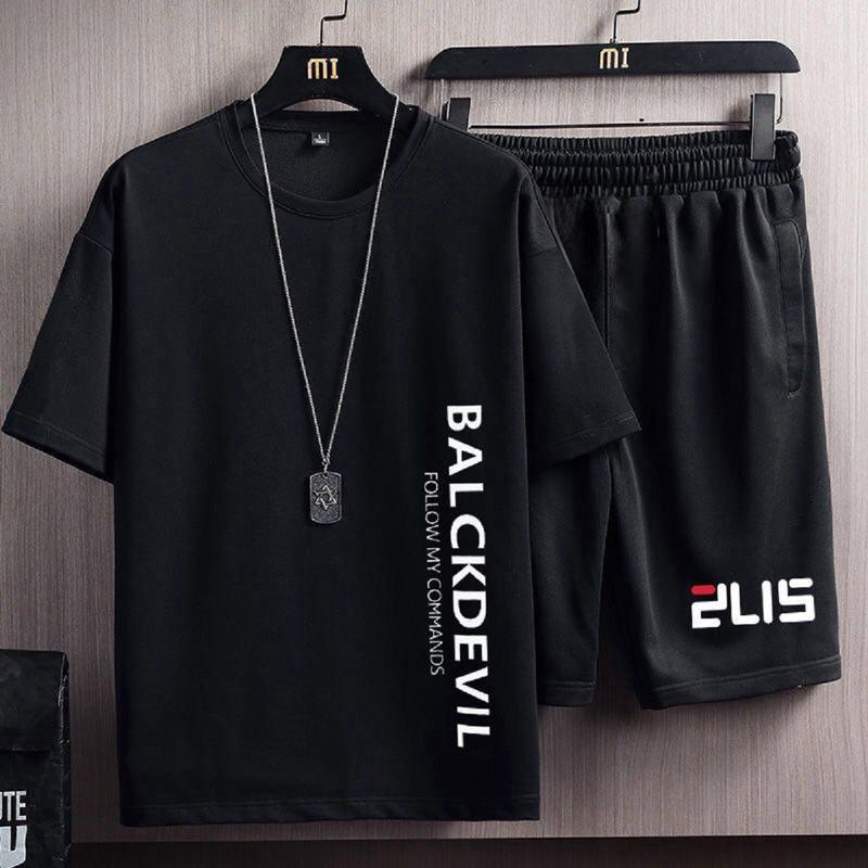Bộ quần áo thể thao nam Balckdevil thun lạnh co giãn nhanh khô Menswear