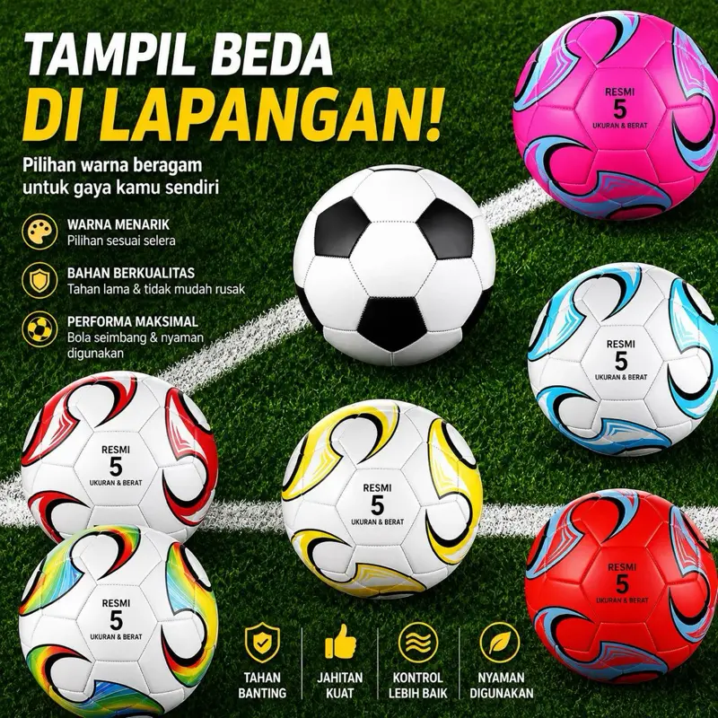 SNACKTIME BOLA SEPAK SIZE 5 /BAHAN KUALITAS IMPORT/SEPAK BOLA/bola sepak anak/bola futsal murah/bola sepak dewasa Outdoor Ball