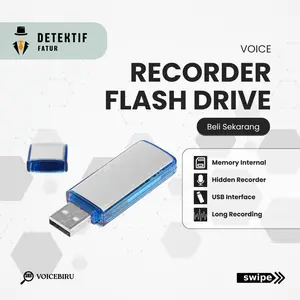 DETEKTIFFATUR Voice Recorder USB Flash Drive Biru Memori 8GB Digital Audio Recorder Portable U Disk Penyimpanan Rekaman Suara