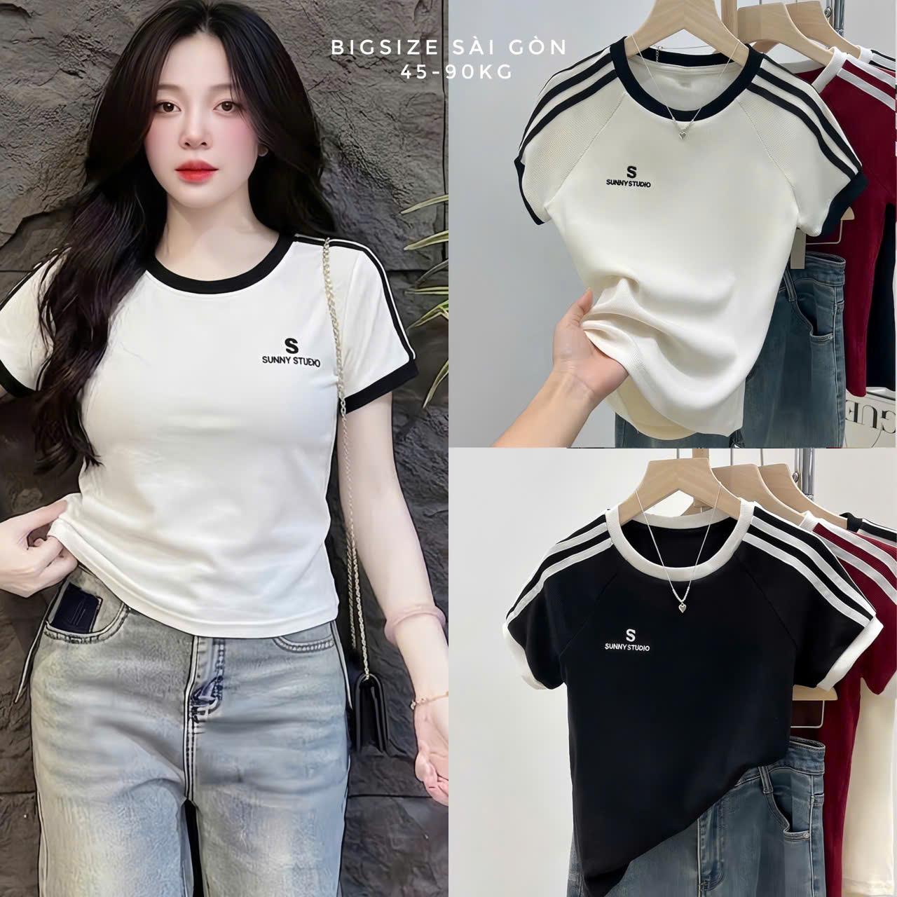 Bigsize Sài Gòn Áo Thun Nữ Cổ Tròn In Chữ Vải Borit Cotton Cao Cấp Cao Cấp Thanh Lịch Bigsize 45–90kg Dễ Thương Nữ Women Top Nhung - B.1772