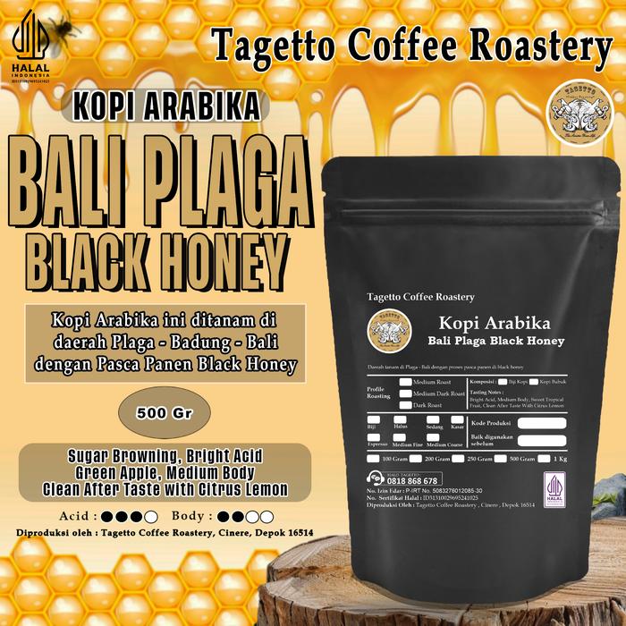Gambar BIJI KOPI ARABIKA BALI PLAGA BLACK HONEY 500GR | SPECIALTY ARABICA BEAN GROUND BUBUK 500 GRAM TAGETTO COFFEE - MEDIUM ROAST, BIJI KOPI dari Tagetto Coffee Roastery_NEW Kota Depok Tokopedia