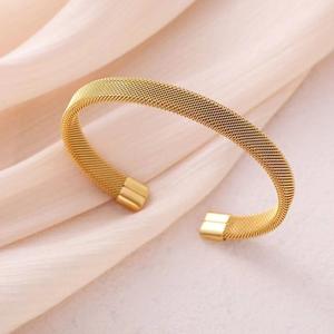 Vòng tay không gỉ kiểu lưới đơn giản - vòng tay lắc-Mở khóa C-shape cá tính - Phối đồ đa năng