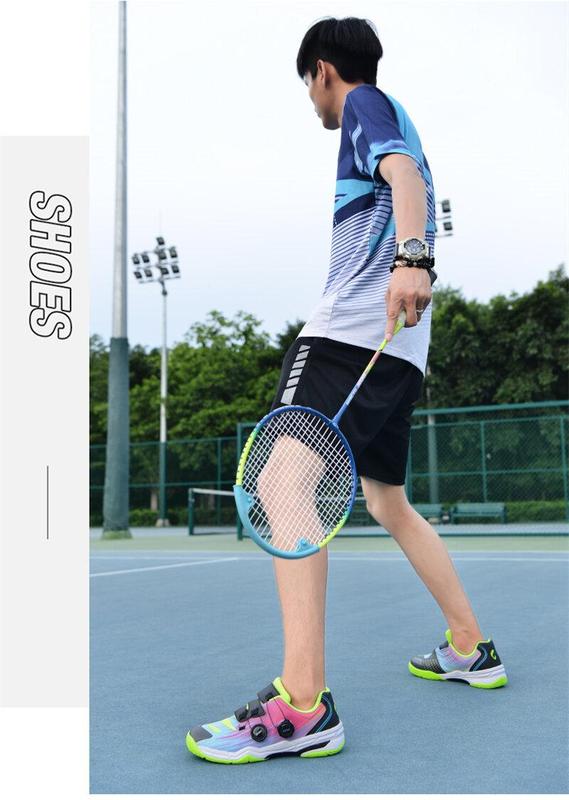 Product Introduction of 36-46 Professional Badminton Shoes for Men Double Rotating Buckle Tennis Shoes Wear-resistant Non-slip Table Tennis Shoes Couple's Training and Competition Sneakers Plus Size 2