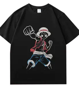 Kaos Lengan Pendek Katun Unisex Ukuran Plus 200g Berkualitas Tinggi Motif Anime One Piece Luffy Sablon Cetakan Distro Baju Oblong Dewasa Combed Cowok