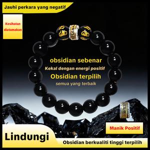 【COD】Gelang Obsidian 2026 untuk Kejayaan, Perlindungan, dan Rejeki, Gelang Berkualiti Tinggi untuk Lelaki dan Wanita, Aksesori Positif untuk Pasangan